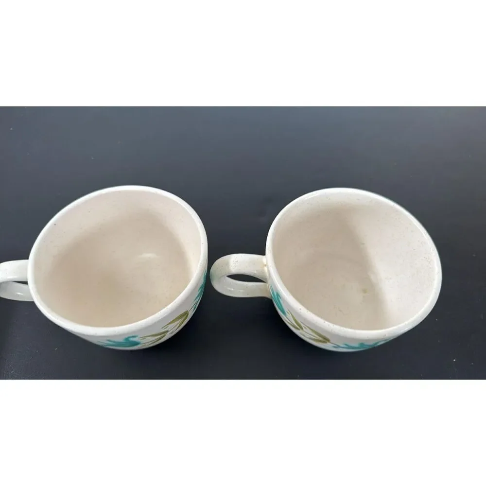 2 Vintage Franciscan Earthenware Tulip Time Tea / Coffee  Cups 1960's